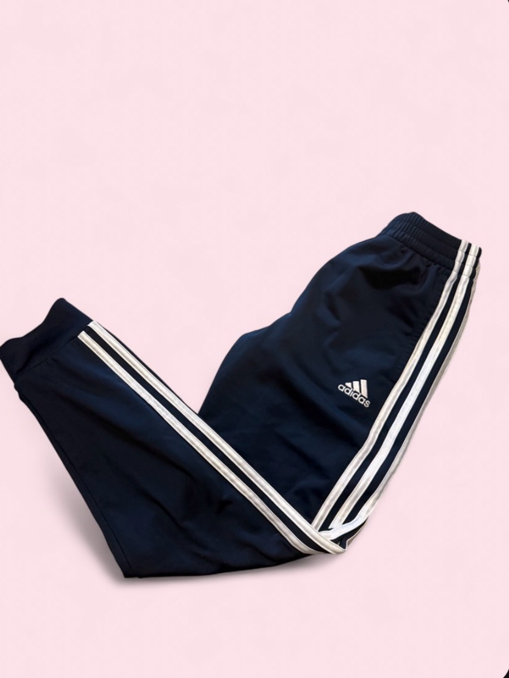Adidas Kids Navy Three-Stripe Track Pants